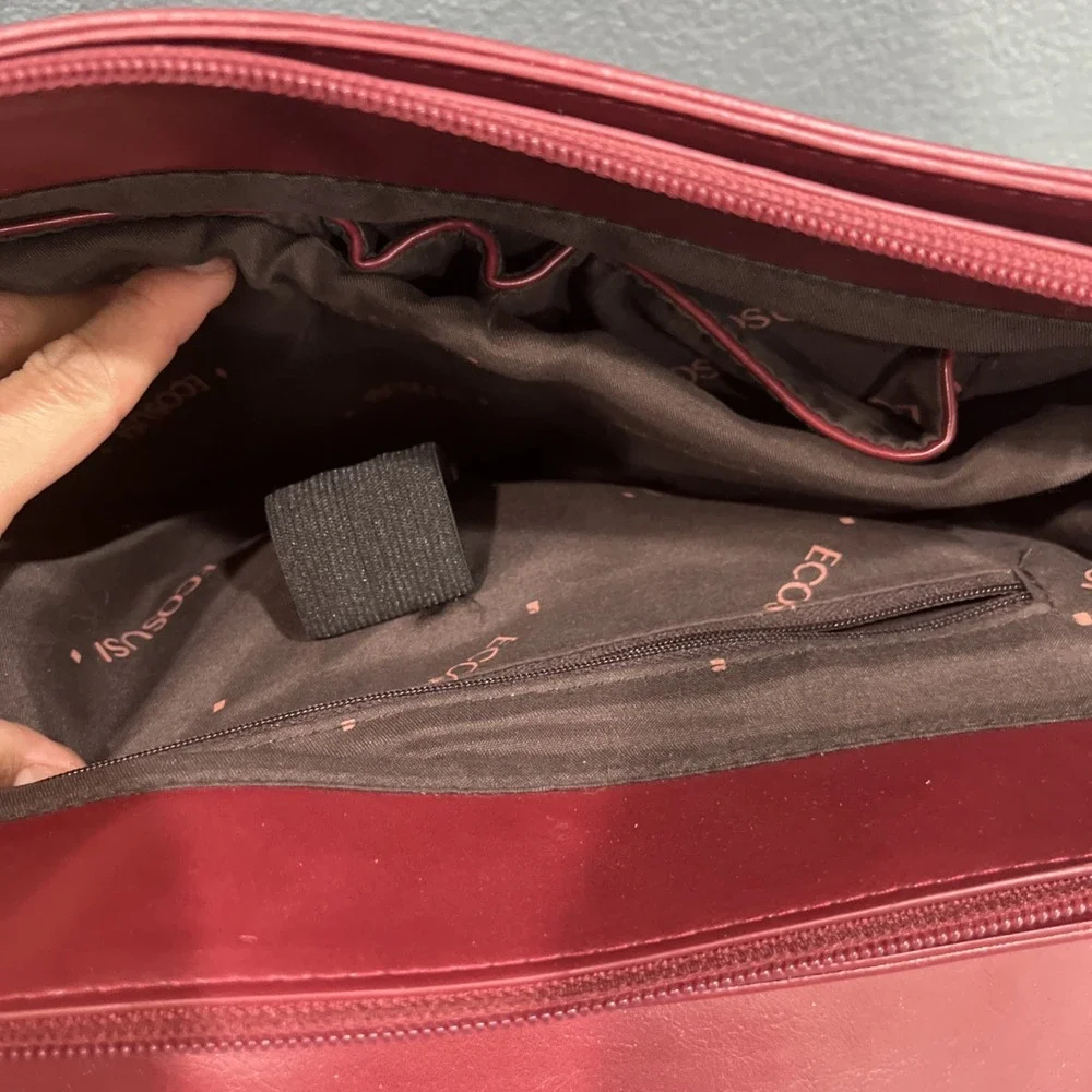 Ecosusi Red Vegan Leather Briefcase Laptop Messenger Bag Bow & Cutout‎ Travel